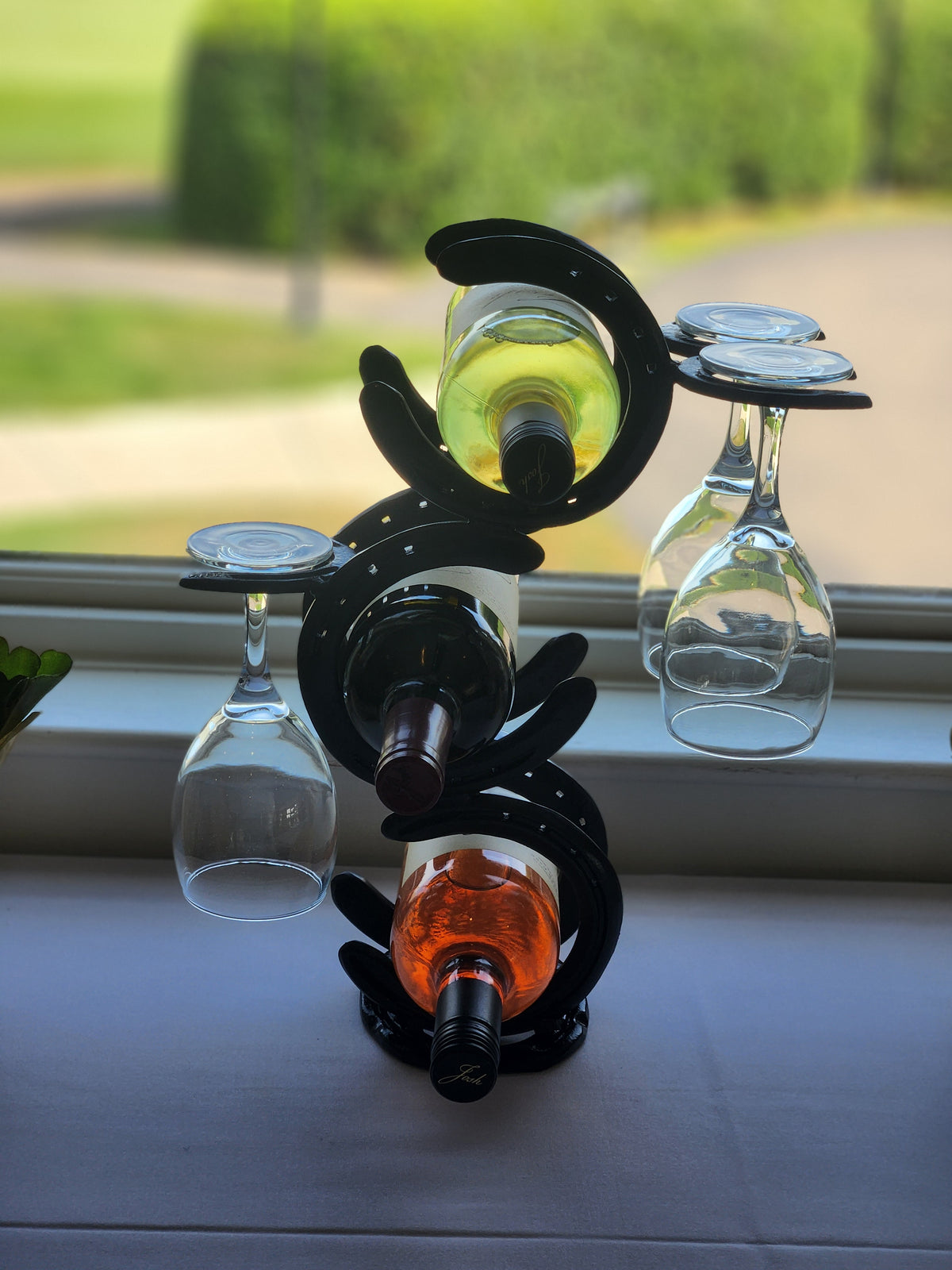 3x3 Horseshoe Wine Rack