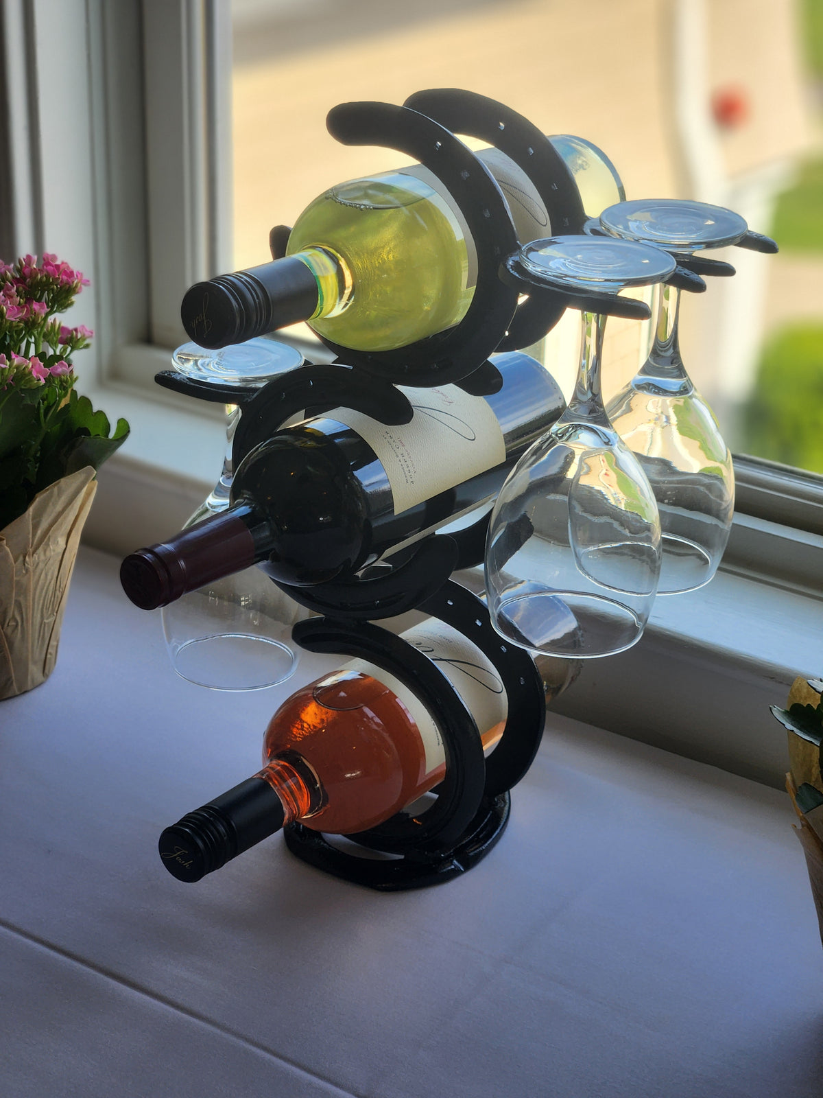 3x3 Horseshoe Wine Rack